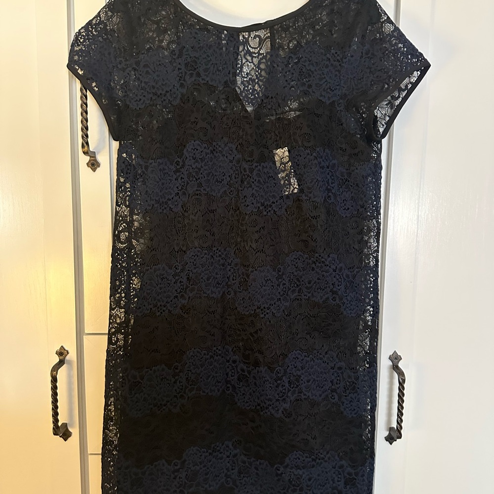 Ann Taylor Navy Lace Mini Dress